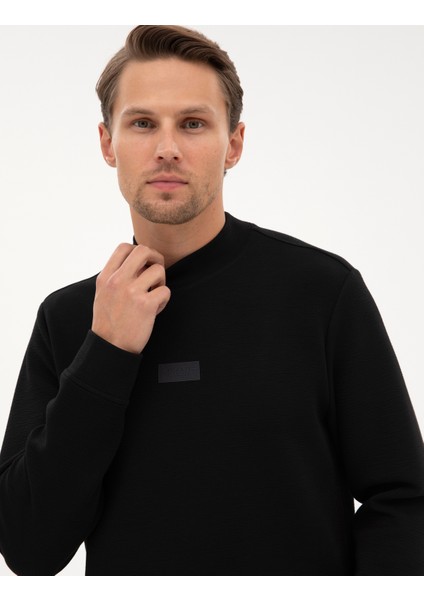 Erkek Siyah Regular Fit Sweatshirt 50316633-VR046 fiyatları