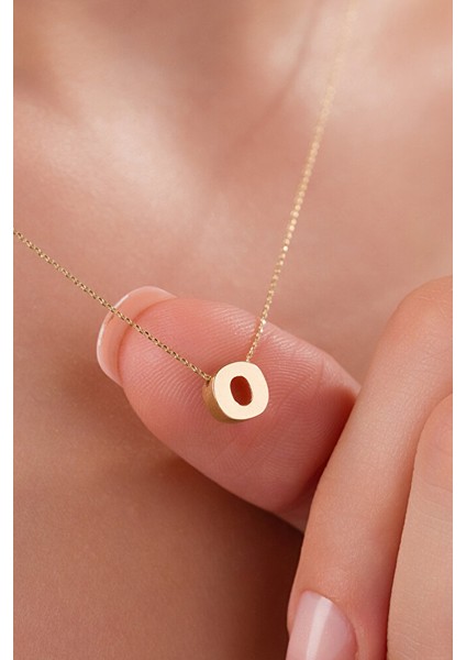 14 Ayar Altın 3 Boyutlu O Harfli Kolye fiyatları