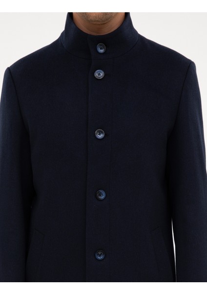 Erkek Lacivert Slim Fit Palto 50317440-VR033