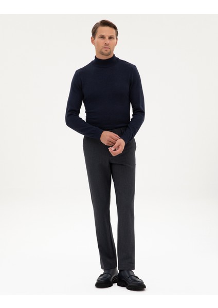 Erkek Lacivert Slim Fit Kumaş Pantolon 50313641-VR033
