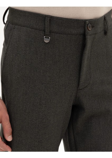 Erkek Haki Slim Fit Kumaş Pantolon 50313641-VR027 indirimleri