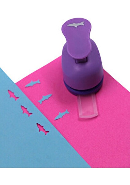 Orta Boy Balık Şekilli Delgeç 1.5 cm Çapında Mor Renkli 1 Adet