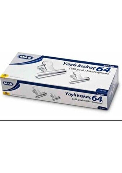 64mm Çelik Yaylı Kıskaç 1 Adet Parlak Gümüş Renk Kırtasiye Aksesuarı fiyatları