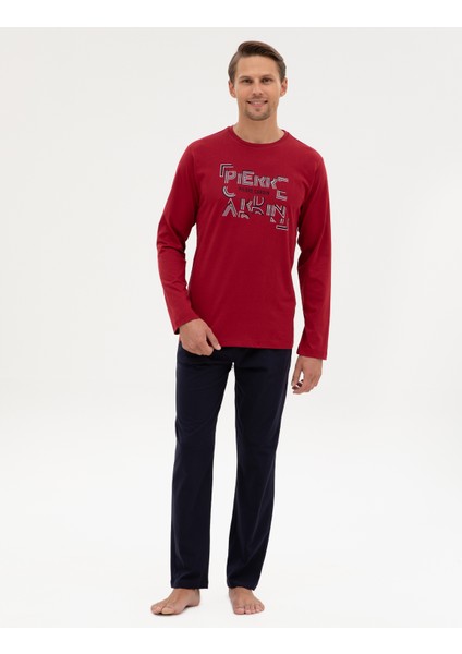 Erkek Bordo Pijama Takımı 50322652-900 fırsatları