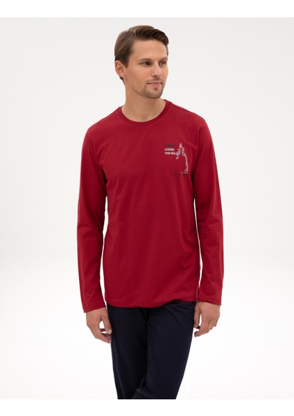 Erkek Bordo Pijama Takımı 50322635-900 modelleri