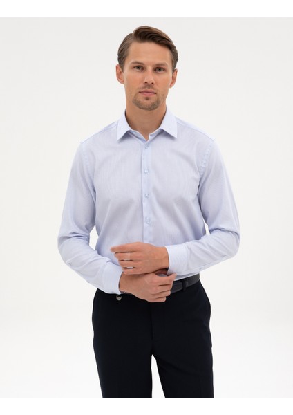 Erkek Açık Mavi Non Iron Kolay Ütülenebilir Slim Fit Gömlek 50315245-VR003 modelleri