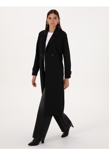 Kadın Siyah Trençkot 50314043-VR046