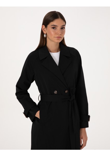 Kadın Siyah Trençkot 50314043-VR046 fiyatları