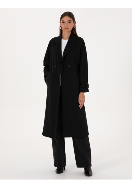Kadın Siyah Trençkot 50314043-VR046 modelleri