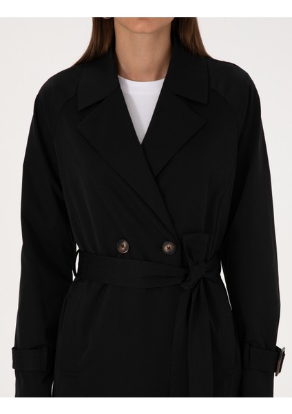 Kadın Siyah Trençkot 50314043-VR046