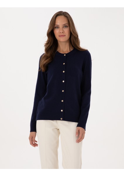 Kadın Lacivert Slim Fit Triko Hırka 50316337-VR033 modelleri