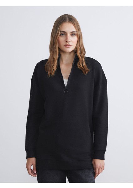 Yeni Sezon Dik Yaka Kadın Sweatshirt Tunik