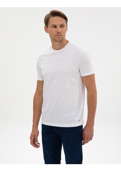 Erkek Beyaz Slim Fit Basic Tişört 50320102-VR013 modelleri
