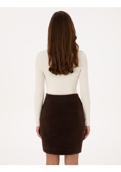 Kadın Ekru Slim Fit Polo Yaka Kazak 50317090-VR019 indirimleri