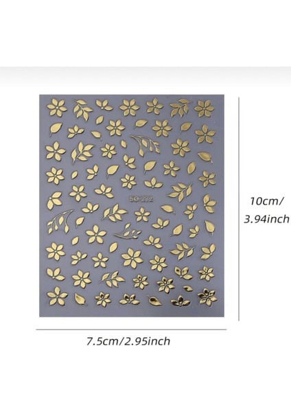 Altın Çiçek Tırnak Süsleme Stickerı Nail Art Süslemeleri fırsatları