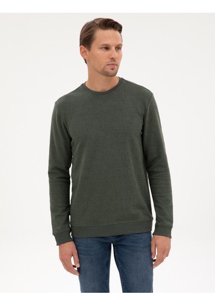 Erkek Koyu Haki Regular Fit Sweatshirt 50313944-VR111