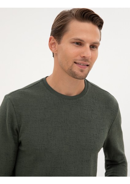 Erkek Koyu Haki Regular Fit Sweatshirt 50313944-VR111 fiyatları