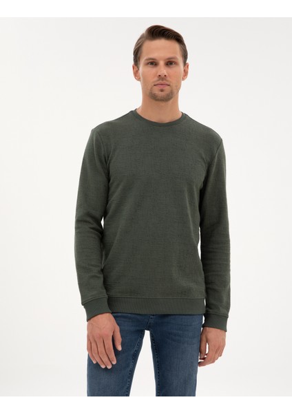 Erkek Koyu Haki Regular Fit Sweatshirt 50313944-VR111 modelleri