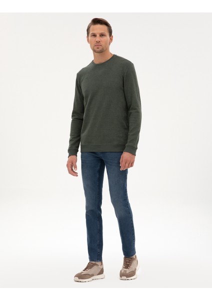 Erkek Koyu Haki Regular Fit Sweatshirt 50313944-VR111 fırsatları