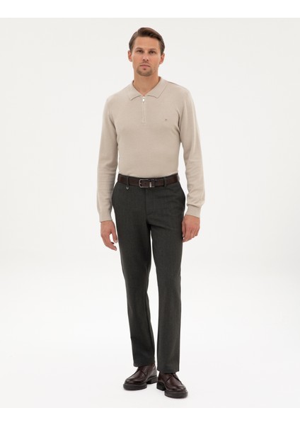 Erkek Haki Slim Fit Kumaş Pantolon 50313641-VR027