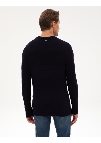 Erkek Lacivert Slim Fit Bisiklet Yaka Triko Kazak 50315713-VR033 indirimleri