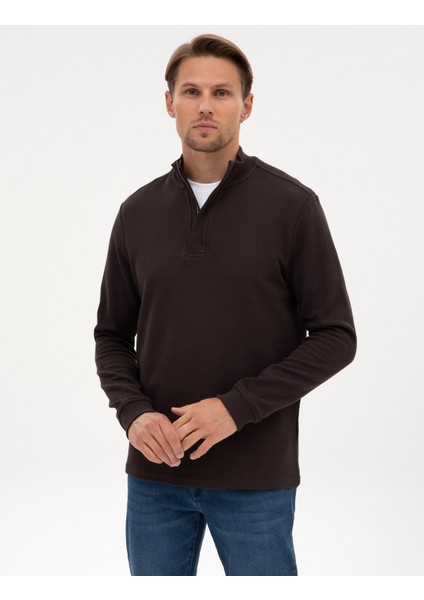 Erkek Koyu Kahverengi Regular Fit Sweatshirt 50309343-VR084