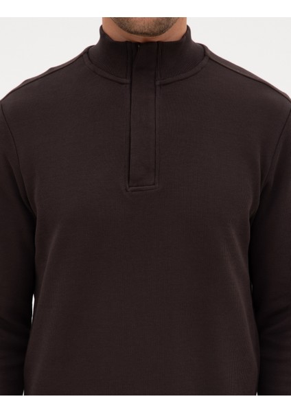 Erkek Koyu Kahverengi Regular Fit Sweatshirt 50309343-VR084