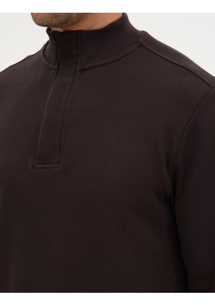 Erkek Koyu Kahverengi Regular Fit Sweatshirt 50309343-VR084