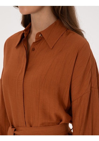 Kadın Tarçın Oversize Uzun Kollu Gömlek 50309964-VR191