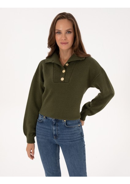 Kadın Haki Comfort Fit Kazak 50310934-VR027 modelleri