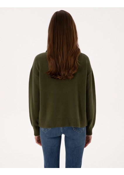 Kadın Haki Comfort Fit Kazak 50310934-VR027 indirimleri