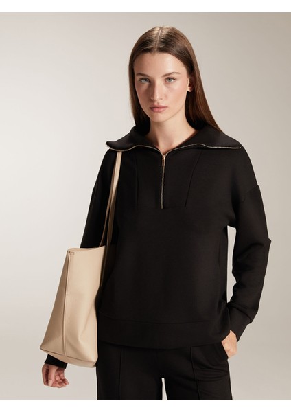 Yeni Sezon Dik Yaka Kadın Sweatshirt