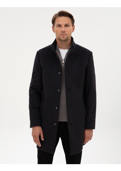 Erkek Antrasit Slim Fit Palto 50317440-VR006