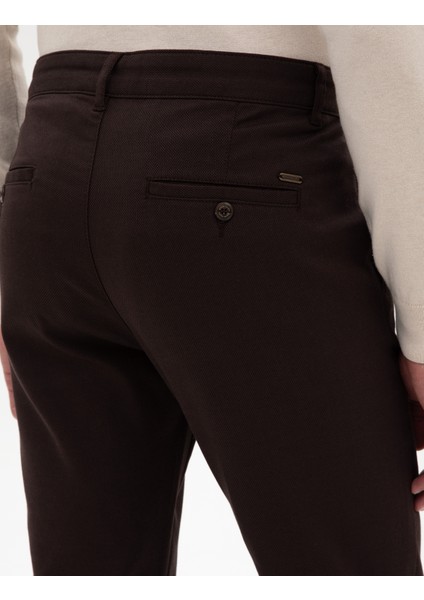 Erkek Kahverengi Slim Fit Kanvas Pantolon 50315265-VR029