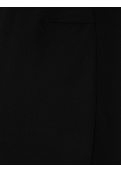 Kadın Siyah Comfort Fit Kruvaze Ceket 50319433-VR046