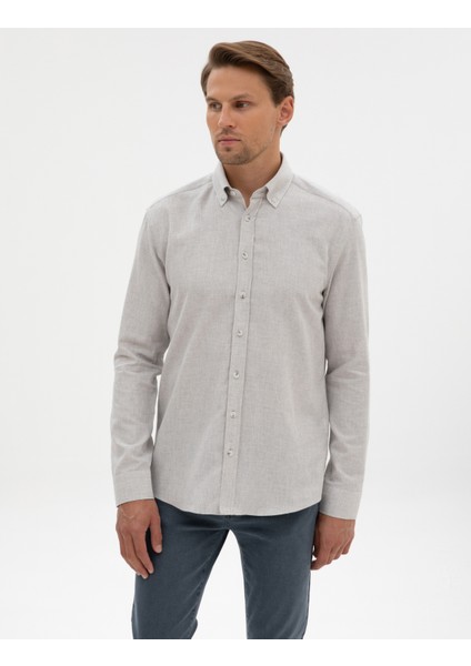 Erkek Açık Gri Regular Fit Uzun Kollu Gömlek 50311380-VR001 modelleri