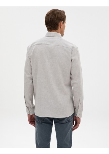 Erkek Açık Gri Regular Fit Uzun Kollu Gömlek 50311380-VR001 indirimleri