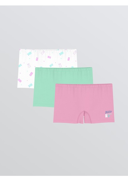 Yeni Sezon Baskılı Kız Çocuk Boxer 3'lü