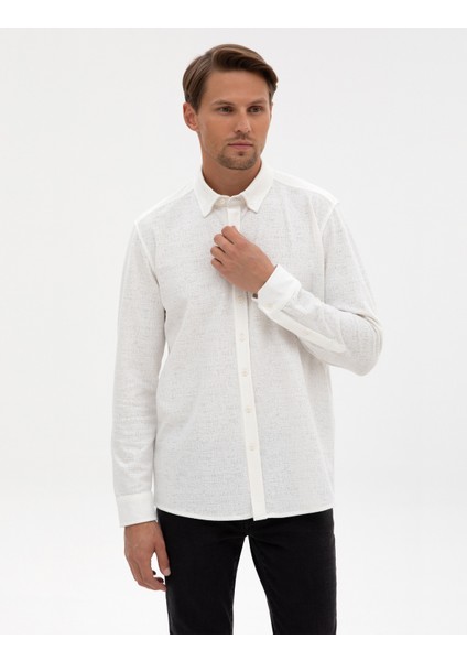 Erkek Ekru Regular Fit Örme Gömlek 50311692-VR019 modelleri