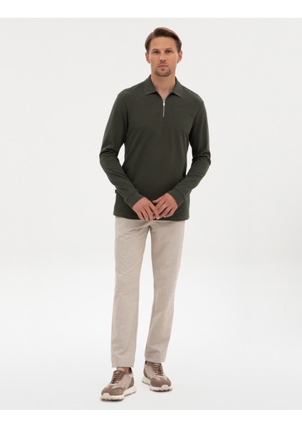 Erkek Bej Ex. Slim Fit Kumaş Pantolon 50311818-VR011