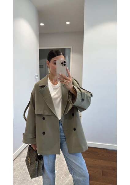 Standart Beden Rüzgarlıklı Ara Boy Trençkot