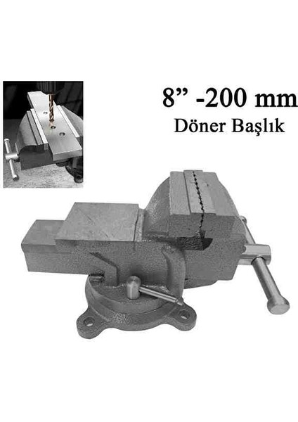 Büyük Boy 200MM 8" 360" Dönerli Taban Dövme Çelik Sabit Tezgah Masa Mengenesi modelleri