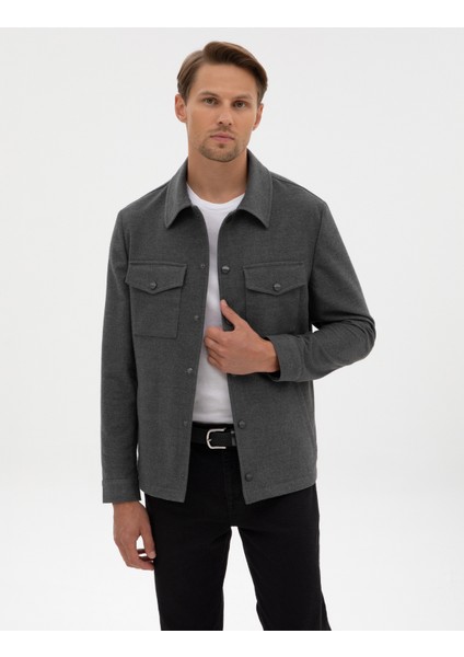Erkek Füme Regular Fit Gömlek Ceket 50316741-VR058