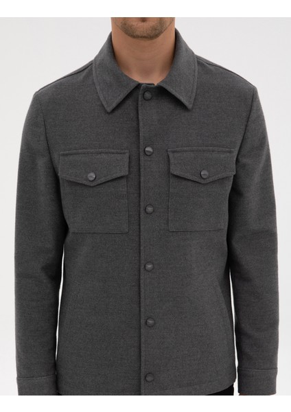 Erkek Füme Regular Fit Gömlek Ceket 50316741-VR058
