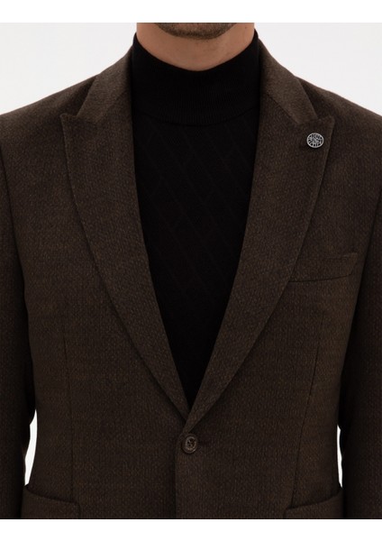 Erkek Kahverengi Slim Fit Ceket 50316305-VR029