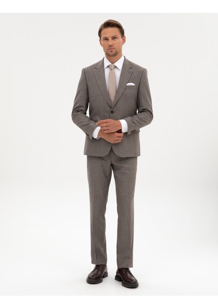 Erkek Açık Kahverengi Slim Fit Takım Elbise 50316320-VR002