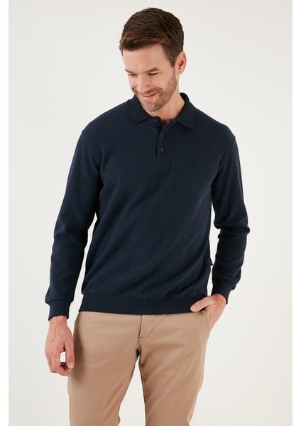 Pamuk Karışımlı Regular Fit 2'li Paket Polo Yaka Kazak Erkek Polo Yaka Kazak 456223S2 modelleri