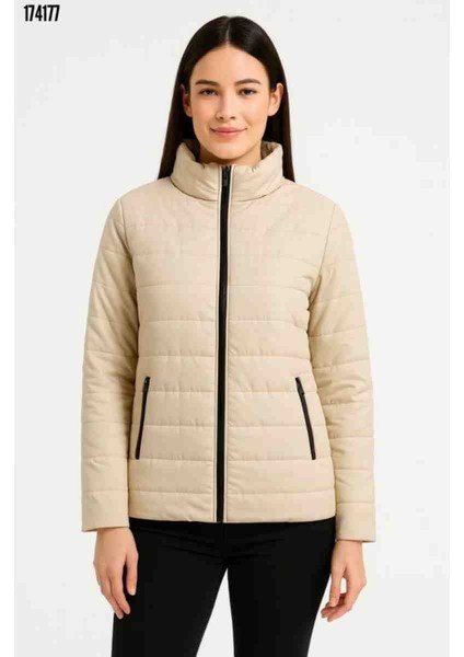 Bomber Mont Ceket-Su Itici Kumaş, Kapitone Astarlı, Fermuarlı, Kışlık, Kırmızı Gül Figürlü Kolye Hediye modelleri