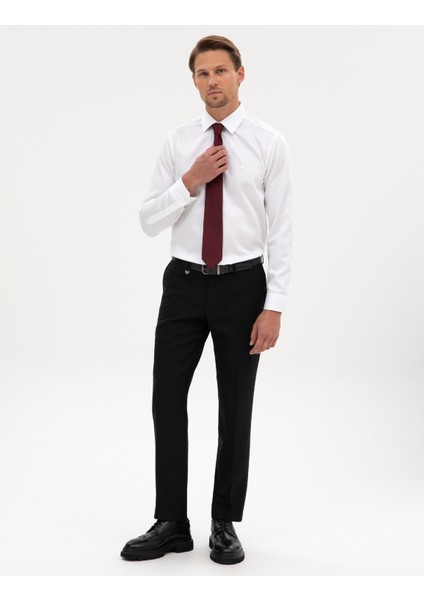 Erkek Siyah Slim Fit Kumaş Pantolon 50317637-VR046