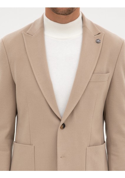 Erkek Bej Slim Fit Ceket 50317671-VR011